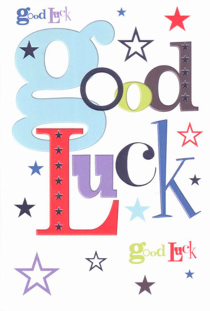 There's a spirited vibrancy in this luck-themed card that captures the supportive heart of Enfield, where friends and neighbours love to celebrate life's new chapters. The design feels joyful yet heartfelt, as wide, pastel-blue letters blend seamlessly with slender strokes of midnight black and energising flashes of red-a typographic symphony playing across a clean, white canvas reminiscent of a gallery wall in Southgate. Sprightly stars, in shades of moss green, deep violet, and lemon-lime, dart and shine between the letters, echoing the innocent delight of star-gazing on a warm evening at Enfield Playing Fields. The intentional spacing between each element creates a sense of openness and modernity, while the whole composition exudes the camaraderie and gentle encouragement of loved ones gathered for a send-off at a favourite café near Church Street. The smooth texture under your fingertips recalls the feel of premium card stock chosen by local florists for bespoke arrangements. More than just a card, this vibrant keepsake embodies the hope, warmth, and conviction that someone-perhaps a close friend in Enfield-truly believes in your dreams.